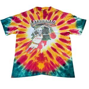Vintage Lithuania Basketball Tie Dye Grateful Dead Style Skeleton Dunk T-Shirt X